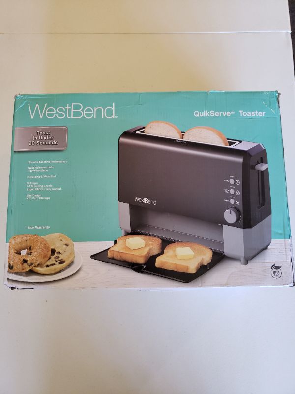 Photo 2 of West Bend Quik Serve Slide Through Wide Slot Toaster with Cool Touch