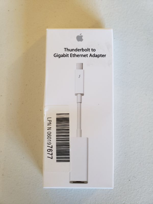 Photo 2 of Apple Thunderbolt to Gigabit Ethernet Adapter MD463LL/A - White