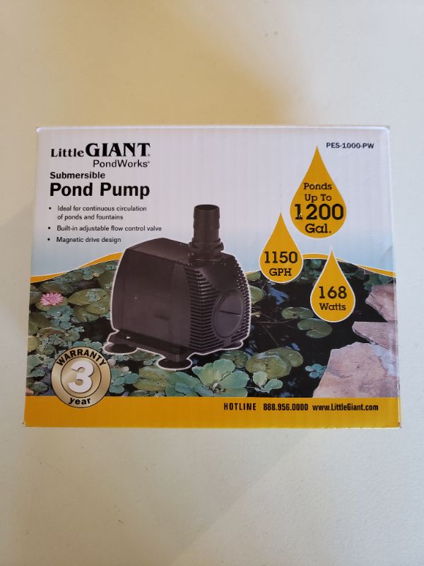 Photo 2 of Little Giant 566722 Magnetic Drive Pond Pump, 1150 gph, 160 W, 115 V, 1.4 A, 60 Hz, 15 ft