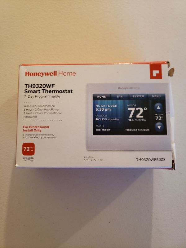 Photo 2 of Honeywell Wi-Fi 9000 colour Touchscreen Programmable Thermostat