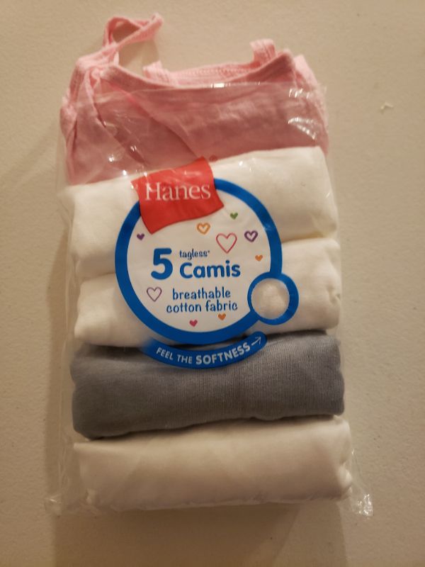 Photo 2 of Hanes 43935741822 GCEMW5 Girls Cami Wardrobe - Extra Large - 5 Pack