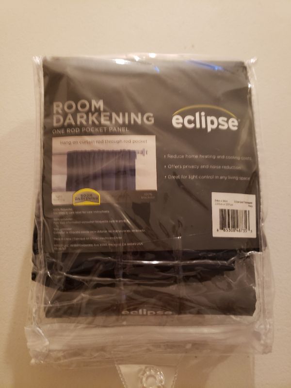 Photo 2 of 54"x54" Solid Thermapanel Room Darkening Curtain Panel Navy - Eclipse