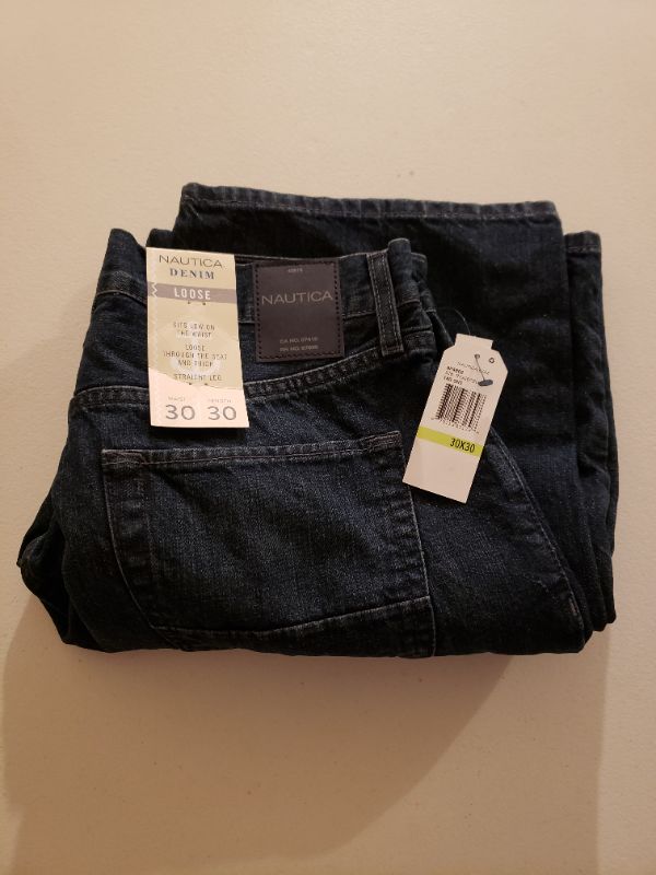 Photo 3 of Nautica Men's Loose Fit 5 Pocket Jean Pant. Size 30x30
