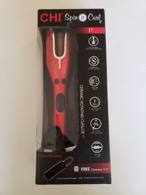 Photo 2 of CHI Spin n Curl Ceramic 1 Rotating Curler, Ruby Red