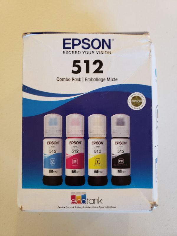 Photo 2 of Epson® 512 EcoTank Cyan/Magenta/Photo Black/Yellow Ink Bottles, Pack Of 4, T512520-S