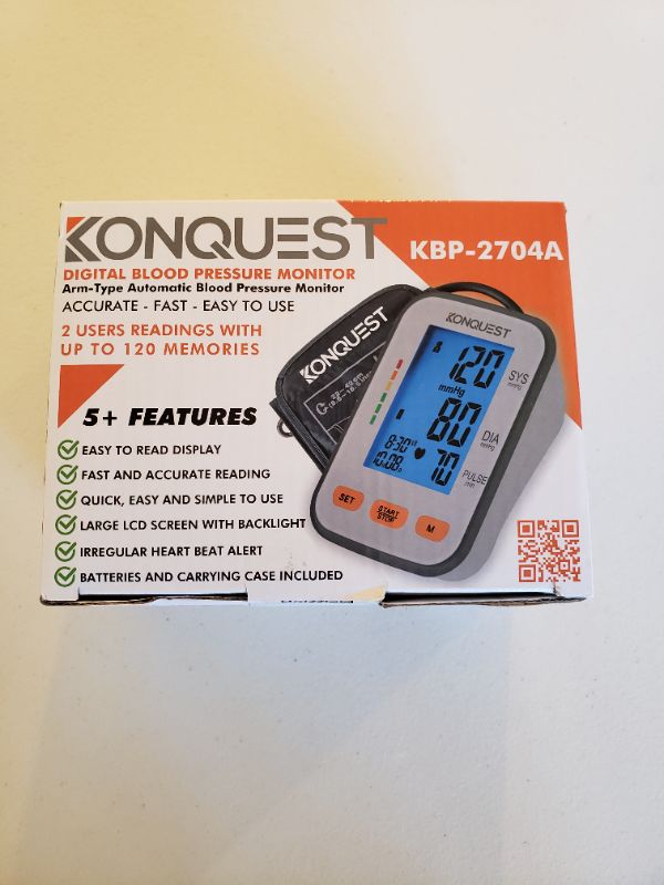 Photo 2 of Konquest KBP-2704A Automatic Upper Arm Blood Pressure Monitor - Accurate