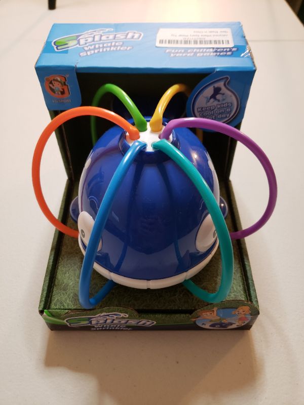 Photo 1 of Children's Splash Whale Sprinkler Head Toy, Blue, Ages 8+.