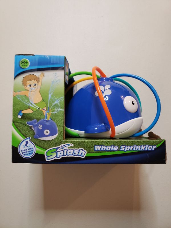Photo 2 of Children's Splash Whale Sprinkler Head Toy, Blue, Ages 8+.