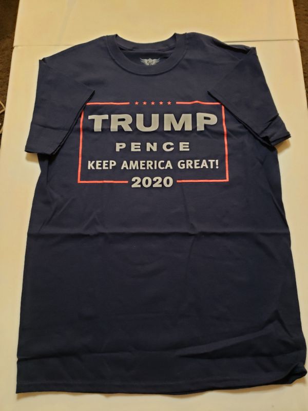 Photo 1 of Gun Show Tees Men's Trump Pence 2020 Keep America Great T-Shirt, Size MED., Navy.