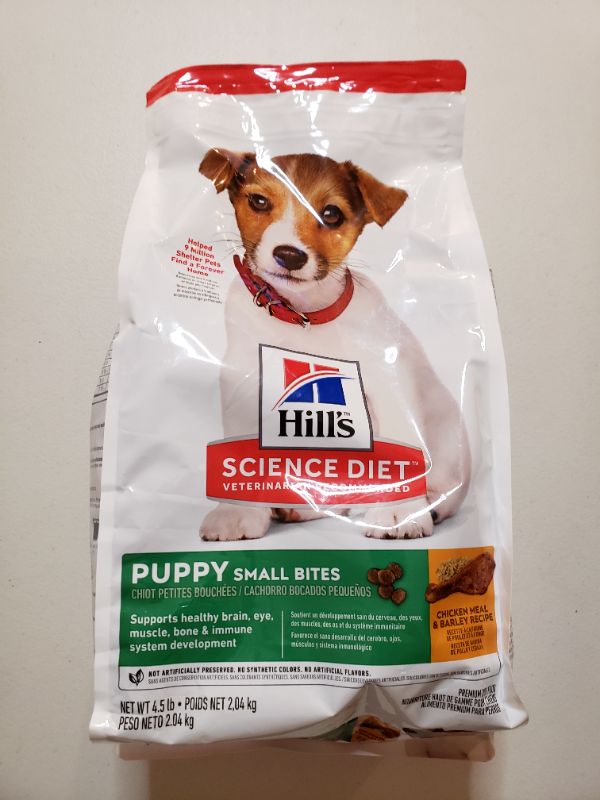 Photo 2 of Hill's Science Diet Puppy Healthy Development Small Bites Dry Dog Food, 4.5-lb bag. Best Before 2023.