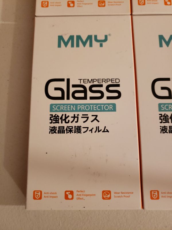 Photo 2 of MMY Tempered Glass Screen Protectors, 9H Hardness Clear, Lot of 4 Boxes.