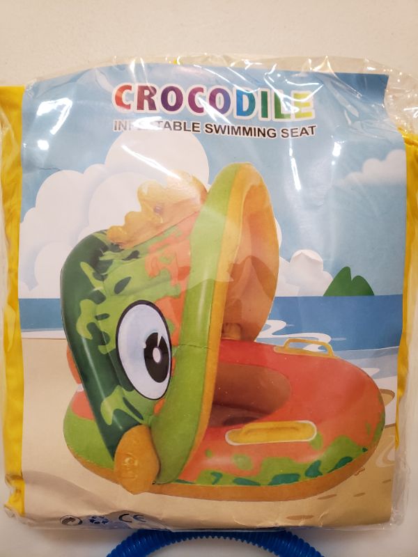 Photo 1 of Crocodile Inflatable Swimming Seat With Sun Canopy For Children.