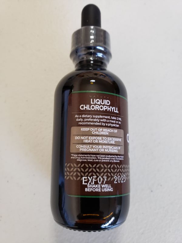 Photo 2 of Chlorophyll Liquid Drops - Energy Booster, Digestion and Immune System Support, Natural Internal Deodorant & Detox - Fast-Absorbing Liquid Chlorophyll - Vegan & Non-GMO - 2 fl oz - Made in USA. LOT OF 2 BOTTLES.
