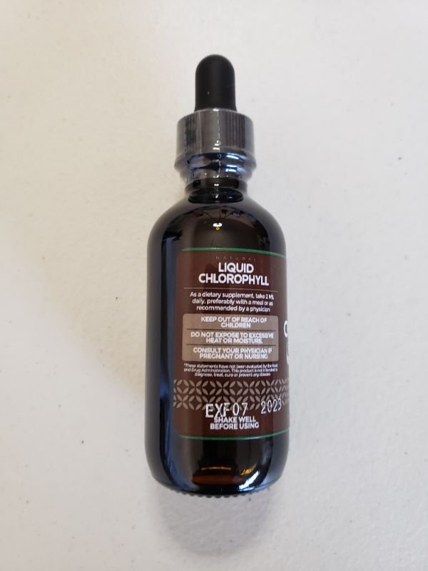 Photo 2 of Chlorophyll Liquid Drops - Energy Booster, Digestion and Immune System Support, Natural Internal Deodorant & Detox - Fast-Absorbing Liquid Chlorophyll - Vegan & Non-GMO - 2 fl oz - Made in USA. LOT OF 2 BOTTLES.
