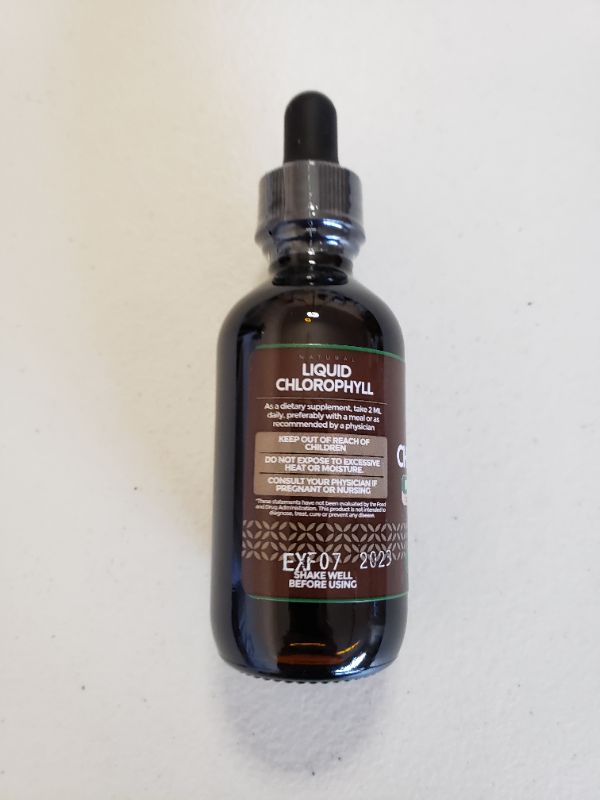 Photo 2 of Chlorophyll Liquid Drops - Energy Booster, Digestion and Immune System Support, Natural Internal Deodorant & Detox - Fast-Absorbing Liquid Chlorophyll - Vegan & Non-GMO - 2 fl oz - Made in USA. LOT OF 2 BOTTLES.
