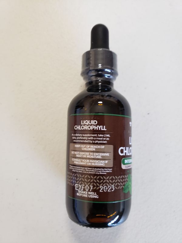 Photo 2 of Chlorophyll Liquid Drops - Energy Booster, Digestion and Immune System Support, Natural Internal Deodorant & Detox - Fast-Absorbing Liquid Chlorophyll - Vegan & Non-GMO - 2 fl oz - Made in USA. LOT OF 2 BOTTLES.
