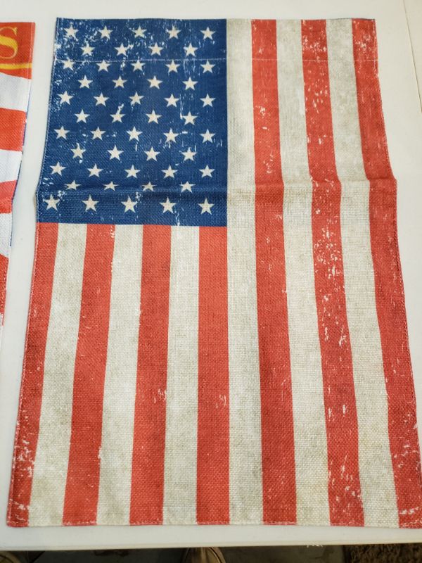 Photo 2 of American Pride Burlap Style Home Decor Flags, Approx. 12x18