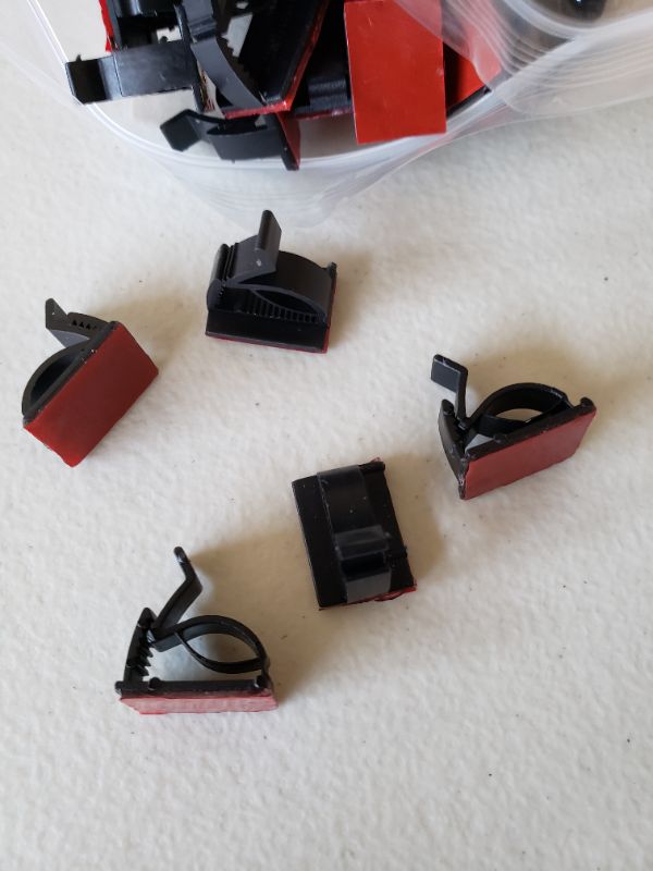 Photo 1 of Cable Management Clips Model BA012.  Self Adhesive. Black. 