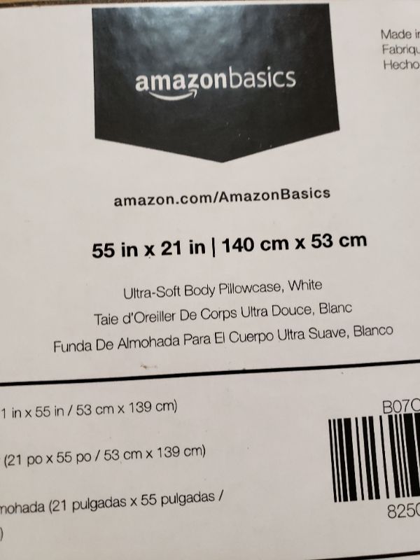 Photo 3 of Amazon Basics Ultra Soft Body Pillowcase, White. 55"x21" 
