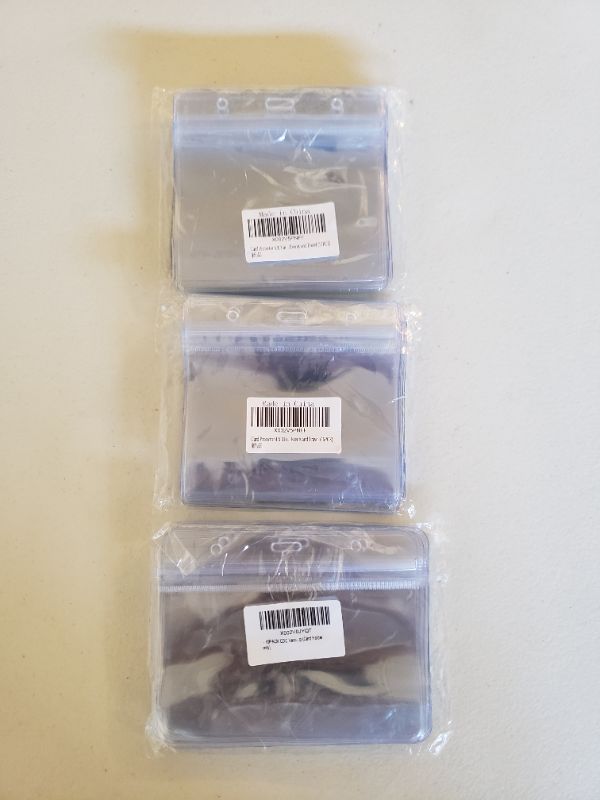 Photo 1 of Lot of 3 Packs of Clear Plastic Card Protectors.