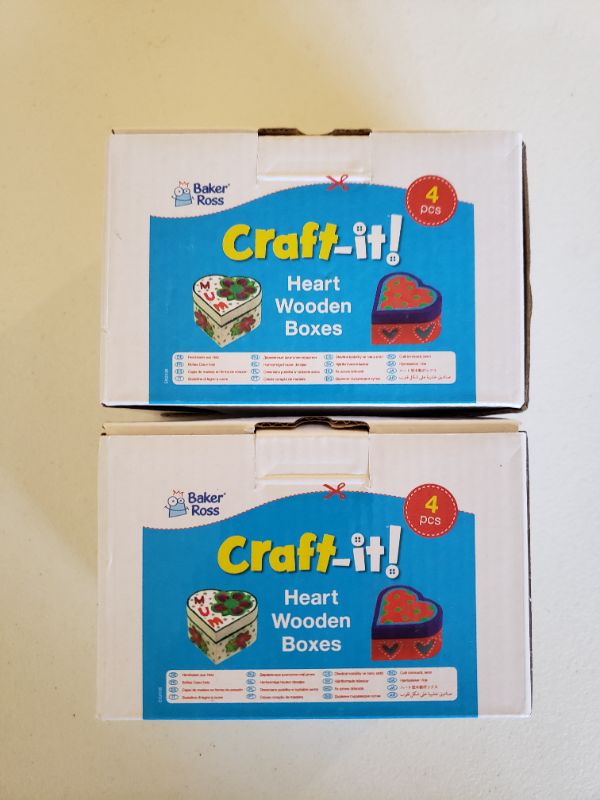 Photo 1 of Craft It Wooden Boxes 4 Pieces Per Box, Lot of 2.