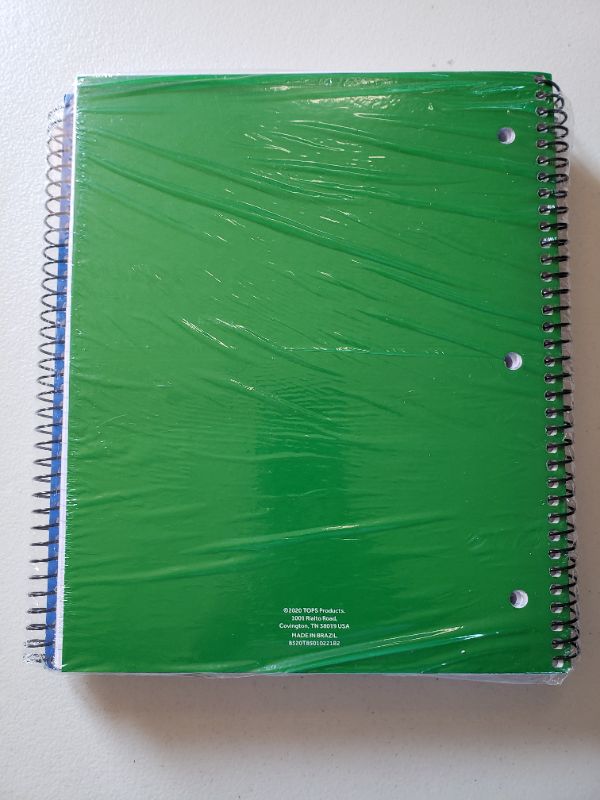 Photo 2 of Oxford Spiral Notebooks, 1 Subject, College Rule, Durable Covers, Heavy-duty Coil, 1 Pocket, 8.5 x 11, 100 Sheets, Red, Blue, Green, 3/Pack (89701)
