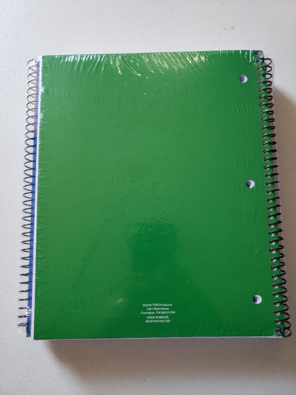 Photo 2 of Oxford Spiral Notebooks, 1 Subject, College Rule, Durable Covers, Heavy-duty Coil, 1 Pocket, 8.5 x 11, 100 Sheets, Red, Blue, Green, 3/Pack (89701)
