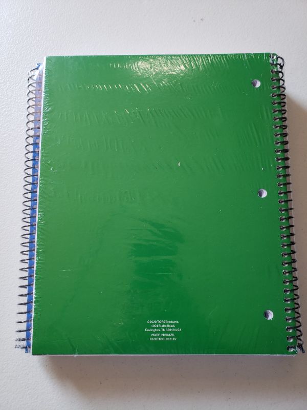 Photo 2 of Oxford Spiral Notebooks, 1 Subject, College Rule, Durable Covers, Heavy-duty Coil, 1 Pocket, 8.5 x 11, 100 Sheets, Red, Blue, Green, 3/Pack (89701)
