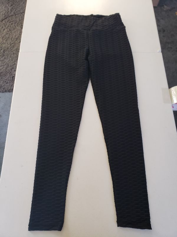 Photo 2 of Blivener Butt Lifting Leggings for Women Workout High Waisted Tummy Control Textured Yoga Pants, Black, Size Small.
