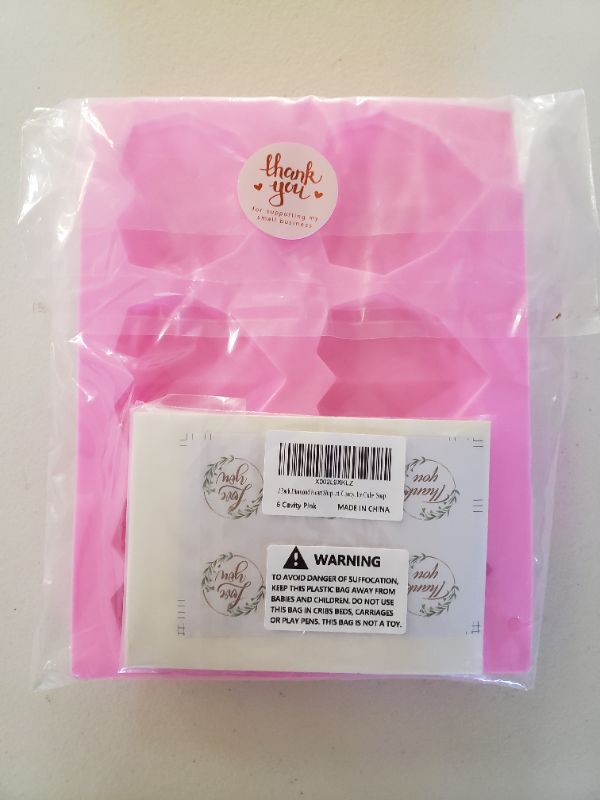 Photo 1 of 2 Pack Diamond Heart Shape Silicone Molds For Candy Making, Pink. 