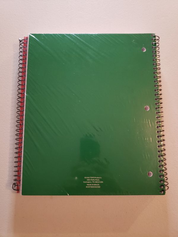 Photo 2 of Oxford Spiral Notebook 3 Pack, 1 Subject, Wide Rule, Durable Plastic Covers, Strong Coil, 1 Pocket, 8.5 x 11, 100 Sheets, Red, Green, Blue (89802)
