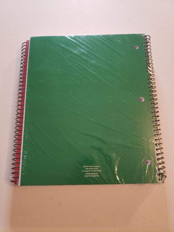 Photo 2 of Oxford Spiral Notebook 3 Pack, 1 Subject, Wide Rule, Durable Plastic Covers, Strong Coil, 1 Pocket, 8.5 x 11, 100 Sheets, Red, Green, Blue (89802)
