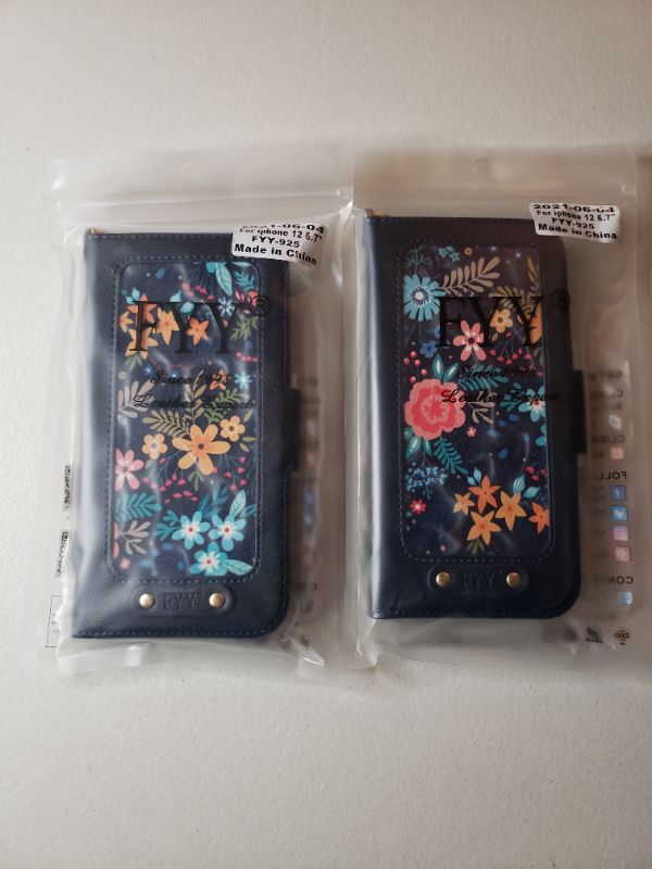 Photo 1 of FYY Apple iPhone 12 6.7" Floral Fashion Case With Kickstand. Lot of 2. 