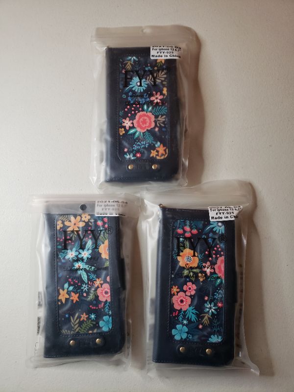 Photo 1 of FYY Apple iPhone 12 6.7" Floral Fashion Case With Kickstand. Lot of 3. 