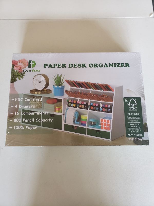 Photo 1 of DARFOO Paper Desk Organizer Model:210101BW