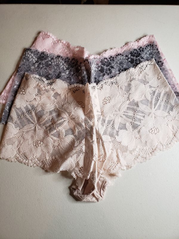 Photo 2 of Women's Comfort Sheer Lace Boy Short Style Panties, 6 Pack. Size L.