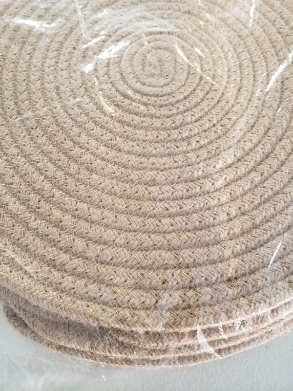 Photo 2 of 14 Inch Round Woven Placemats, Set of 4.