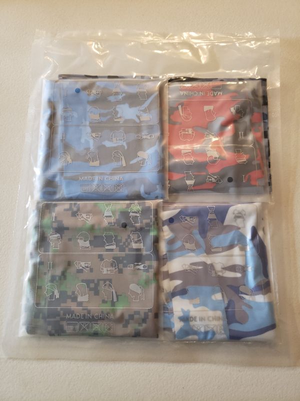 Photo 2 of 3D Neck Gaiter, 5 Pack Various Colors.