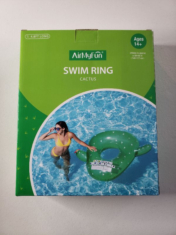 Photo 2 of Cactus Swim Ring, 4.8 Ft. Green. Ages 8+.