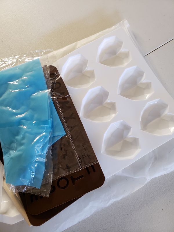 Photo 3 of Diamond Heart Shaped Chocolate Making Silicone Mold Set.