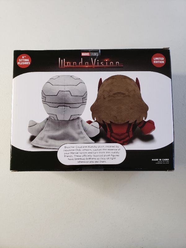 Photo 2 of Bleacher Creatures Marvel's WandaVision Limited Edition Kuricha Pack: Vision & Scarlet Witch Kuricha Plushies – Super Soft Chibi Inspired Toy
