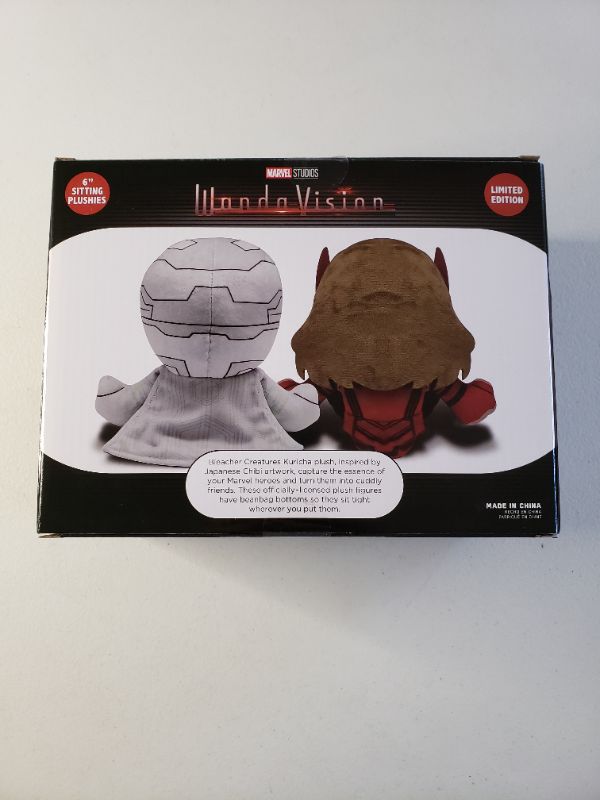 Photo 2 of Bleacher Creatures Marvel's WandaVision Limited Edition Kuricha Pack: Vision & Scarlet Witch Kuricha Plushies – Super Soft Chibi Inspired Toy
