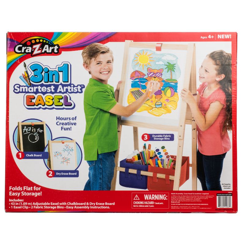 Photo 1 of Cra-Z-Art 3-in-1 Smartest Artist Easel, Wood with Chalkboard and Dry Erase Board
