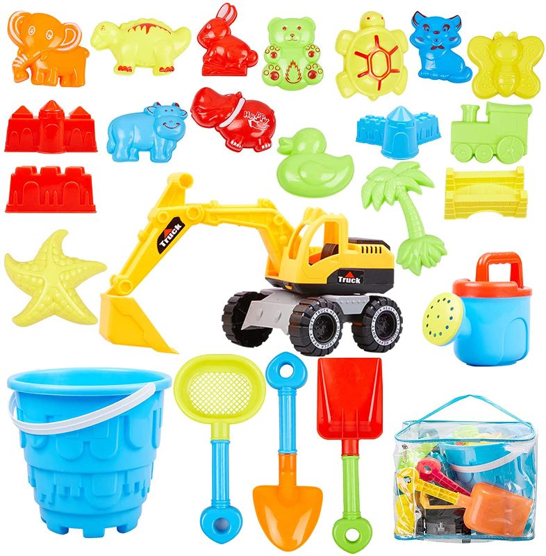 Photo 1 of Ayukawa 23 Pcs Beach Sand Toys ,Castle,Excavator,Watering can, Mold, Shovel,Outdoor Tool Kit for Kids, Toddlers
AS IS 3PKS