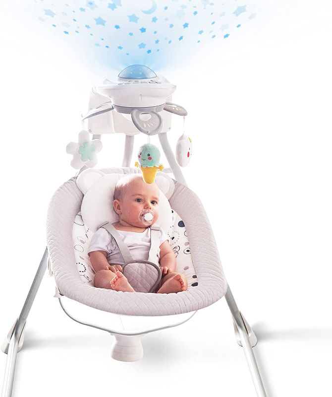 Photo 1 of Baby Swing, RONBEI Baby Swing for Infants, Soothing Cradle Swing Comfort Electric Baby Chair with Toys Music
