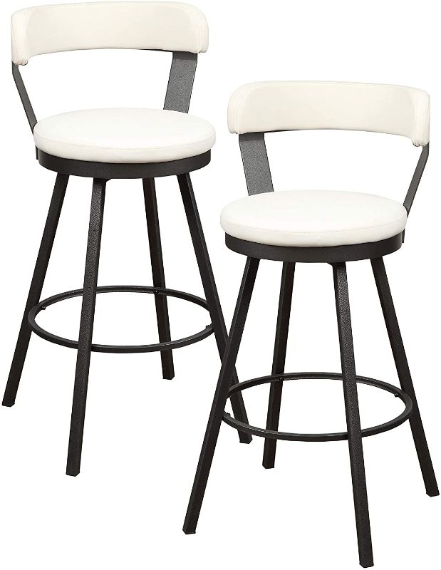 Photo 1 of **incomplete ** Homelegance Appert Swivel Pub Height Chair (Set of 2), 30" SH, White