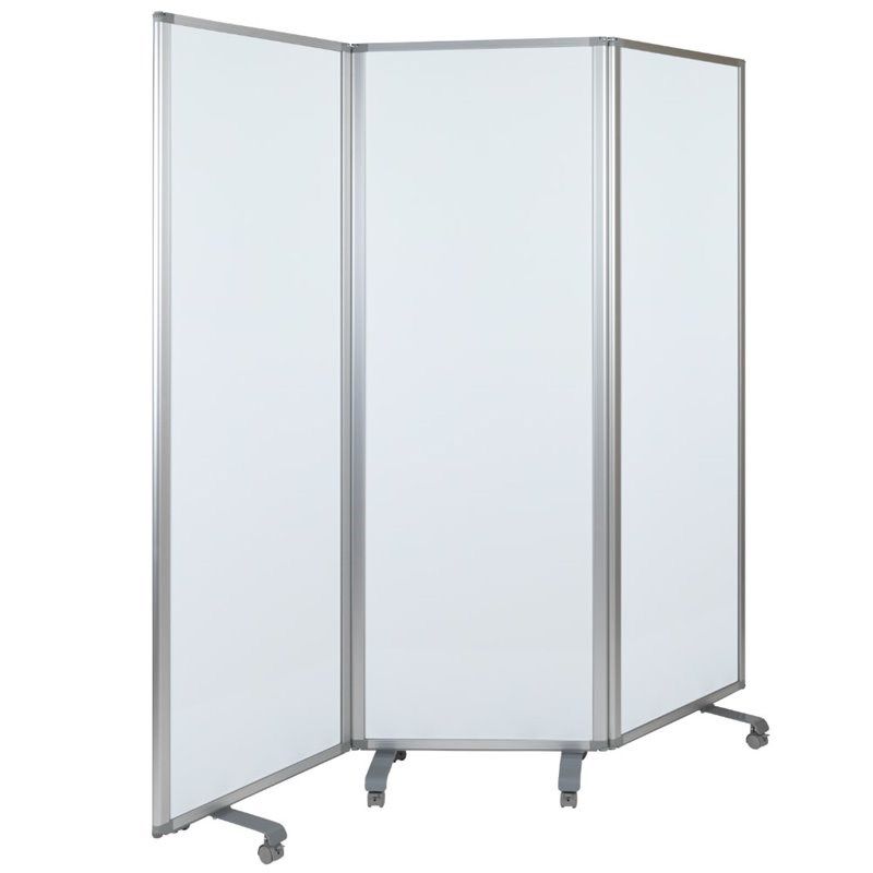 Photo 1 of Flash Furniture 3 Panel 72" x 24" Mobile Magnetic Whiteboard Partition in White