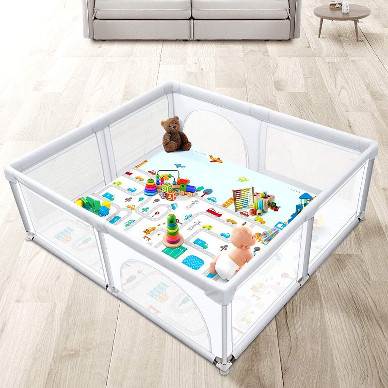 Photo 1 of *SEE last pictures for damage*
Baby Playpen with Play Mat