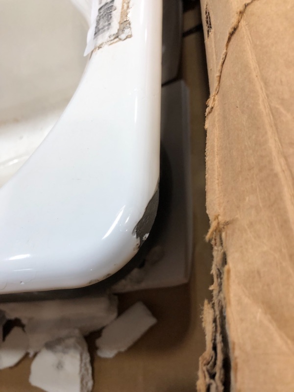 Photo 4 of *SEE last pictures for damage*
KOHLER K-5818-1-0 Hartland Self-Rimming Kitchen Sink with Single-Hole Faucet Drilling, White, 33" L x 22" W
