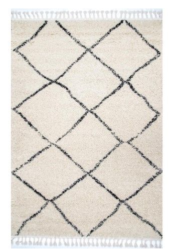 Photo 1 of *USED*
nuLOOM Jessie Moroccan Lattice Shag Off-White 4 ft. x 6 ft. Area Rug